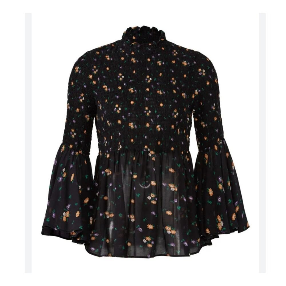 By TIMO BOHEMIAN SMOCKING BLOUSE, SIZE M